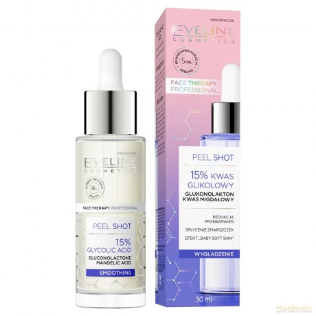 Eveline Face Therapy Professional Peel Shot Kuracja wygładzająca - 15% Kwas Glikolowy 30 ml