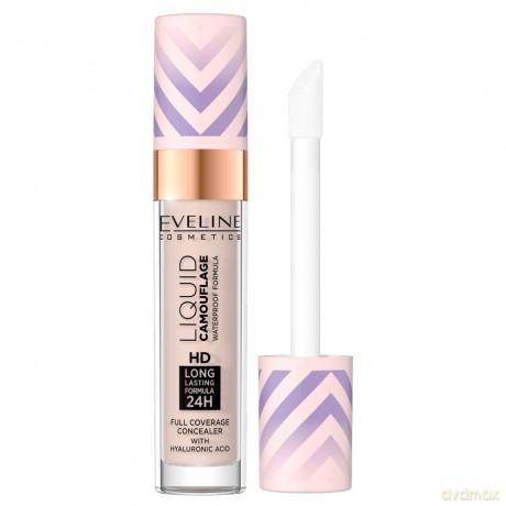 Eveline Liquid Camouflage Wodoodporny Korektor z kwasem hialuronowym nr 02 Light Vanilla 7.5ml