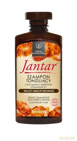 Farmona Jantar Szampon tonizujący z wyciągiem z bur sztynu i pomarańczy - do włosów niskoporowatych 330 ml