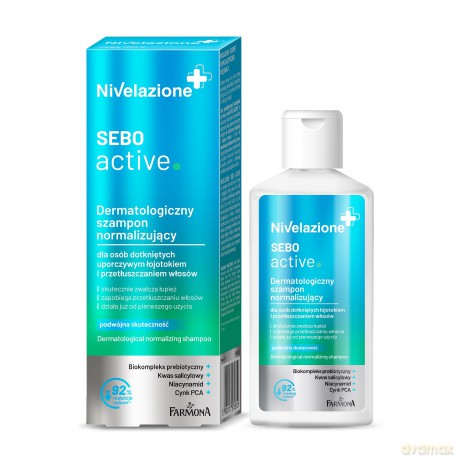 Farmona Nivelazione+ Dermatologiczny Szampon normalizujący Sebo Active do włosów przetłuszczających się i z łojotokiem 100 ml