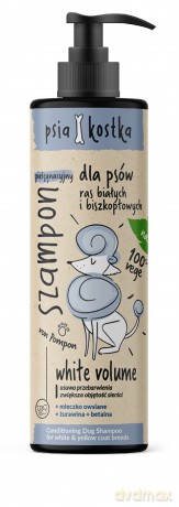 Farmona Psia Kostka Pielęgnacyjny Szampon "von Pompon" dla psów ras białych i biszkoptowych - White Volume 400 ml