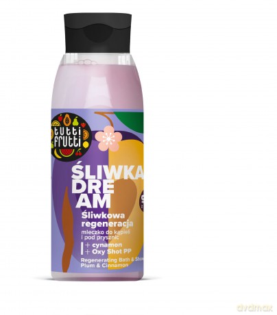 Farmona Tutti Frutti Śliwka Dream Mleczko do kąpieli i pod prysznic Śliwkowa Regeneracja 400 ml