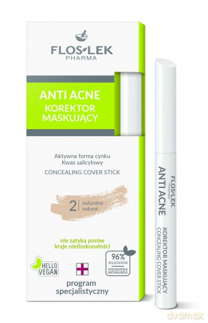 Floslek Anti Acne Punktowy Korektor maskujący do twarzy - 02 naturalny 1 szt
