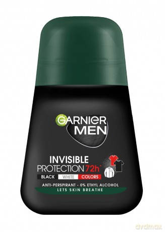 Garnier Men Dezodorant roll-on Invisible Protection 72h - Black,White,Colors 50 ml