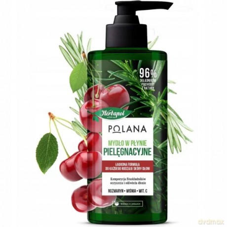 HERBAPOL Polana Mydło w płynie pielęgnacyjne - Rozmaryn & Wiśnia & Wit.C 390 ml