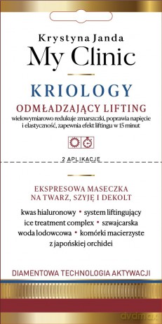 JANDA My Clinic Kriology Ekspresowa Maseczka na twarz,szyję i dekolt - Odmładzający Lifting 8ml