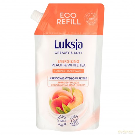 Luksja Creamy & Soft Energizujące Kremowe Mydło w płynie Brzoskwinia i Biała Herbata 400 ml - zapas