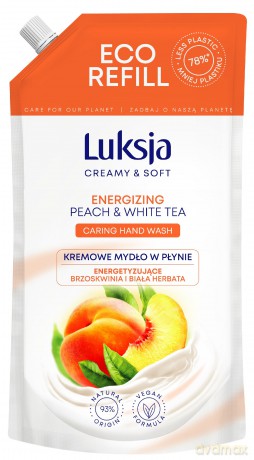 Luksja Creamy & Soft Energizujące Kremowe Mydło w płynie Brzoskwinia i Biała Herbata 900 ml - zapas