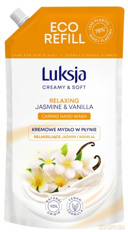 Luksja Creamy & Soft Relaksujące Kremowe Mydło w płynie Jaśmin i Wanilia 900 ml - zapas