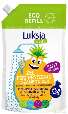 Luksja Kids Żel pod prysznic i Szampon 2w1 dla dzieci - Ananas 750 ml zapas