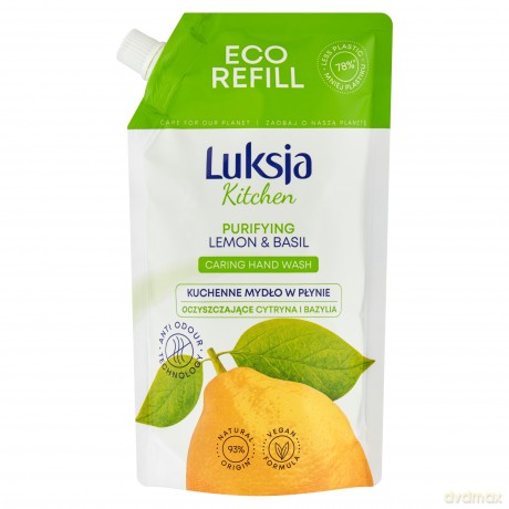 Luksja Kitchen Kuchenne Oczyszczające Mydło w płynie Cytryna i Bazylia 400 ml - zapas