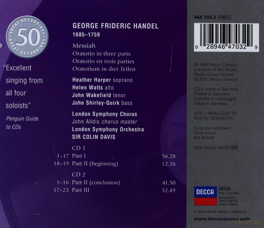 50 Philips: Handel: Messiah [2CD]