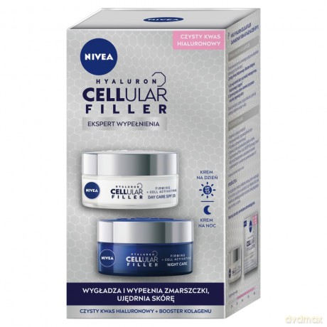 Nivea Zestaw DUO Hyaluron Cellular Filler (krem na dzień 50 ml+krem na noc 50 ml) 1op.