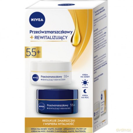 Nivea Zestaw DUO Seria Przeciwzmarszczkowa 55+ (krem na dzień 50 ml+krem na noc 50 ml) 1op.