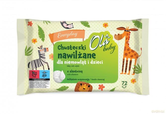 OLA Baby Chusteczki nawilżane Everyday dla niemowląt i dzieci 1op.-72 szt