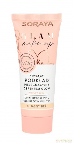 Soraya Glam Make-Up Kryjący Podkład pielęgnacyjny z efektem Glow nr 01 jasny beż 30 ml