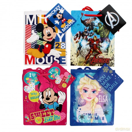 Torebka prezentowa Disney - rozmiar "S" 1 szt - mix wzorów