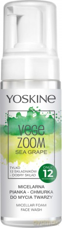 Yoskine Vege Zoom Micelarna Pianka-Chmurka do mycia twarzy - Sea Grape 160 ml