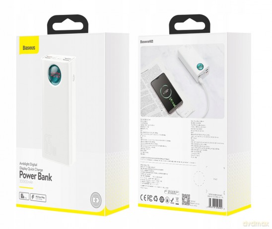 Baseus Ambilight 65W Power Bank 30000mAh 5x USB Power Delivery Quick Charge 3.0 Huawei Super Charge 5A