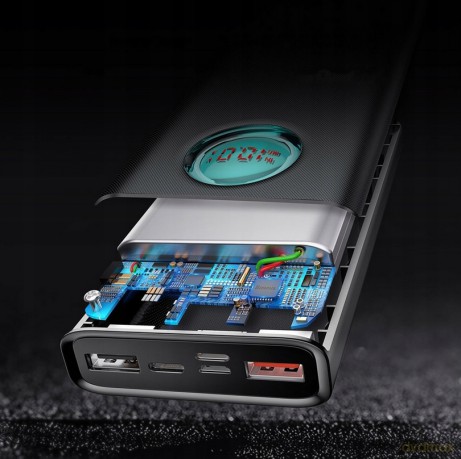 Baseus Amblight Power Bank 3xUSB USB-C Power Delivery 3.0 Quick Charge 3.0 20000mAh LCD