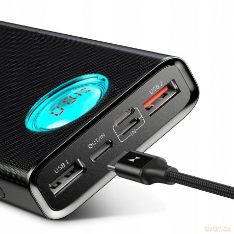 Baseus Amblight Power Bank 3xUSB USB-C Power Delivery 3.0 Quick Charge 3.0 20000mAh LCD