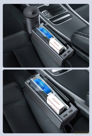 Baseus Armrest Console Uchwyt organizer samochodowy z portami 2x USB EOL
