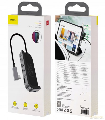 Baseus Bend Angle No.7 Adapter HUB Type-C USB3.0 HDMI 4K SD/TF AUX do iPad Pro 2018