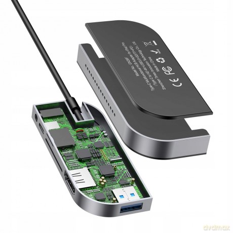 Baseus Bend Angle No.7 Adapter HUB Type-C USB3.0 HDMI 4K SD/TF AUX do iPad Pro 2018