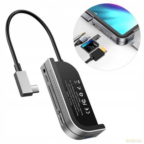 Baseus Bend Angle No.7 Adapter HUB Type-C USB3.0 HDMI 4K SD/TF AUX do iPad Pro 2018