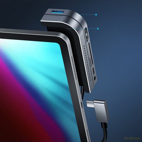 Baseus Bend Angle No.7 Adapter HUB Type-C USB3.0 HDMI 4K SD/TF AUX do iPad Pro 2018