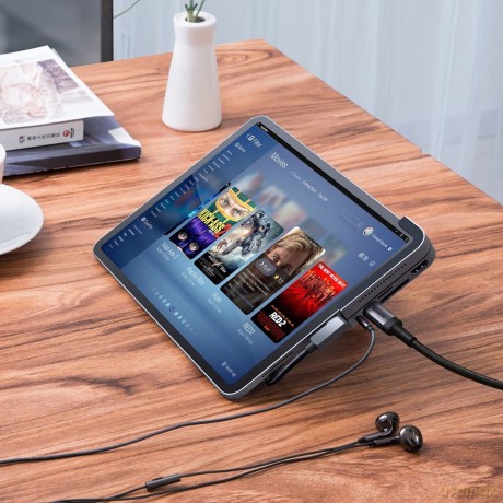 Baseus Bend Angle No.7 Adapter HUB Type-C USB3.0 HDMI 4K SD/TF AUX do iPad Pro 2018