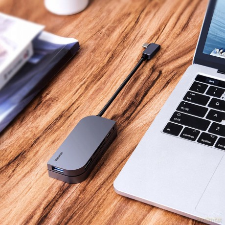 Baseus Bend Angle No.7 Adapter HUB Type-C USB3.0 HDMI 4K SD/TF AUX do iPad Pro 2018