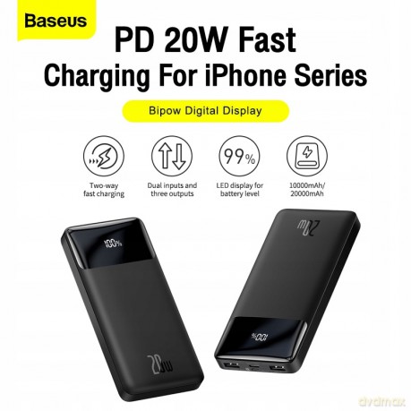 Baseus Bipow Digital Display Power Bank 20000mAh 20W Power Delivery Quick Charge