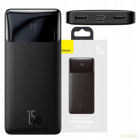 Baseus Bipow Digital Display Power Bank 30000mAh 15W Power Delivery USB USB-C