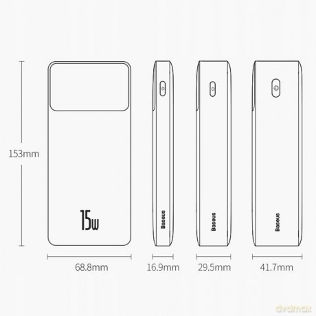 Baseus Bipow Digital Display Power Bank 30000mAh 15W Power Delivery USB USB-C