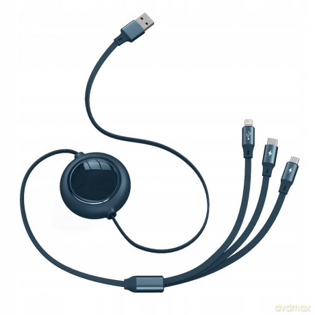 Baseus Bright Mirror Baseus Bright Mirror Kabel z regulacją długości USB - Micro Type-C Lightning do iPhone 3.5A