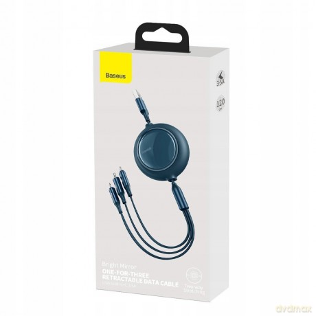 Baseus Bright Mirror Baseus Bright Mirror Kabel z regulacją długości USB - Micro Type-C Lightning do iPhone 3.5A