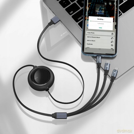 Baseus Bright Mirror Kabel z regulacją długości USB - Micro USB-C Lightning do iPhone 3.5A