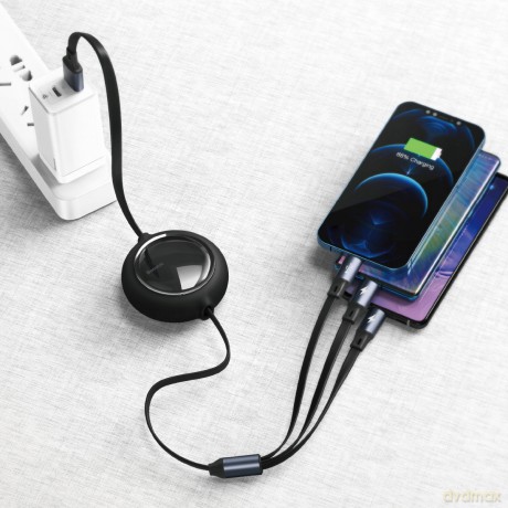 Baseus Bright Mirror Kabel z regulacją długości USB - Micro USB-C Lightning do iPhone 3.5A