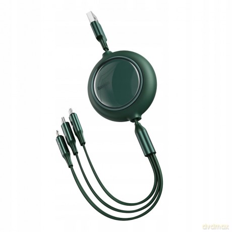Baseus Bright Mirror Kabel z regulacją długości USB - Micro USB-C Lightning do iPhone 3.5A