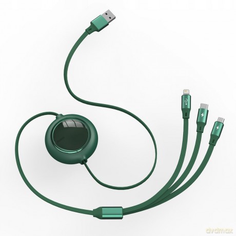 Baseus Bright Mirror Kabel z regulacją długości USB - Micro USB-C Lightning do iPhone 3.5A