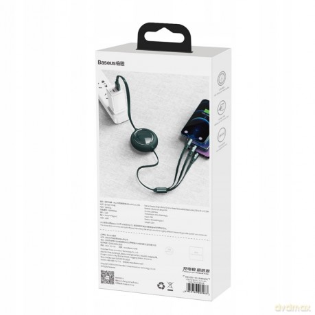 Baseus Bright Mirror Kabel z regulacją długości USB - Micro USB-C Lightning do iPhone 3.5A