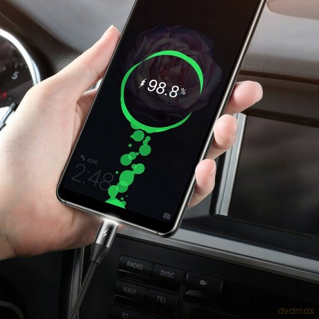 Baseus Car Co-sharing Kabel z magnetycznym uchwytem 3w1 USB - iPhone Micro Type-C 3.5A