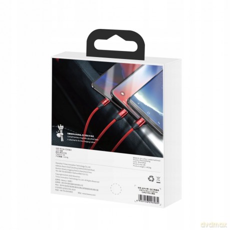 Baseus Car Co-sharing Kabel z magnetycznym uchwytem 3w1 USB - iPhone Micro Type-C 3.5A