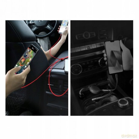 Baseus Car Co-sharing Kabel z magnetycznym uchwytem 3w1 USB - iPhone Micro Type-C 3.5A