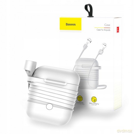 Baseus Case for Airpods Etui pokrowiec ochronny do słuchawek Apple AirPods + magnetyczna opaska do słuchawek strap EOL