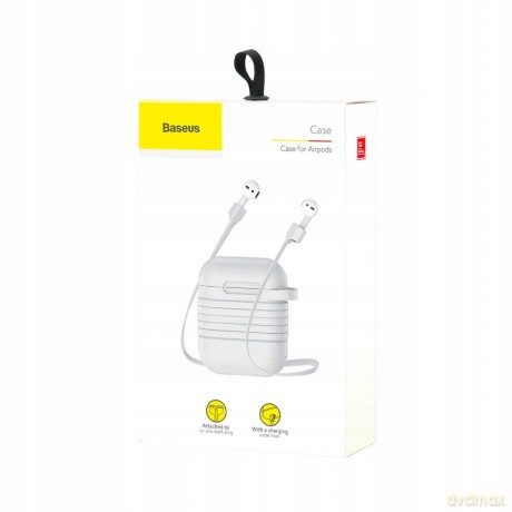 Baseus Case for Airpods Etui pokrowiec ochronny do słuchawek Apple AirPods + magnetyczna opaska do słuchawek strap EOL