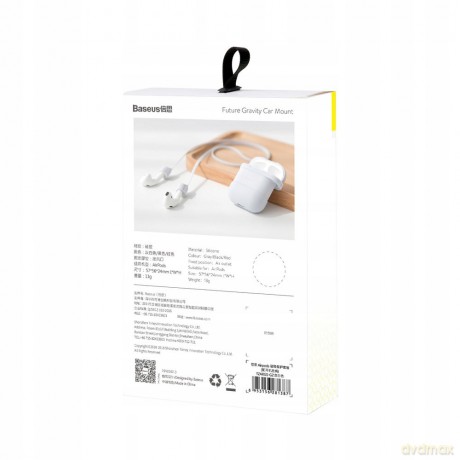 Baseus Case for Airpods Etui pokrowiec ochronny do słuchawek Apple AirPods + magnetyczna opaska do słuchawek strap EOL