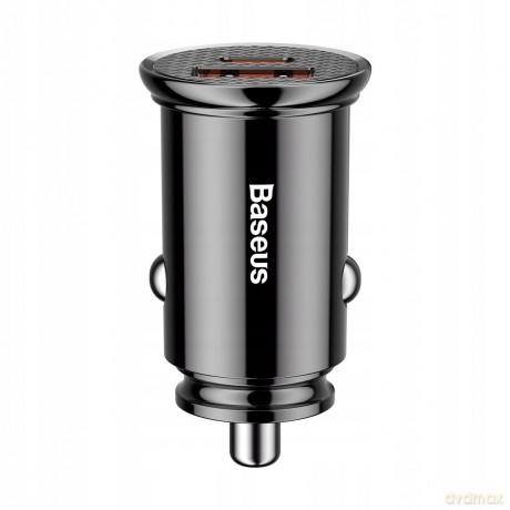 Baseus Circular Plastic Ładowarka samochodowa USB-A Type-C USB-C PD 30W QC 3.0 SCP 5A