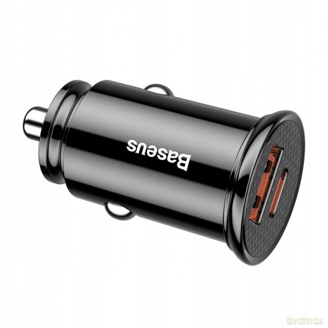 Baseus Circular Plastic Ładowarka samochodowa USB-A Type-C USB-C PD 30W QC 3.0 SCP 5A